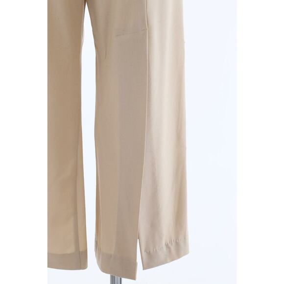 VANESSA PALMER Beige Cut Out Double Slit Wide Leg Pants Size 4 - Picture 10 of 12